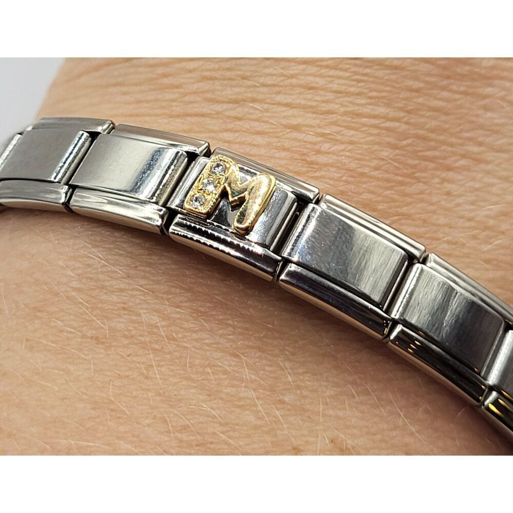Italy Stainless Steel Charm Bracelet 8in 19 links
